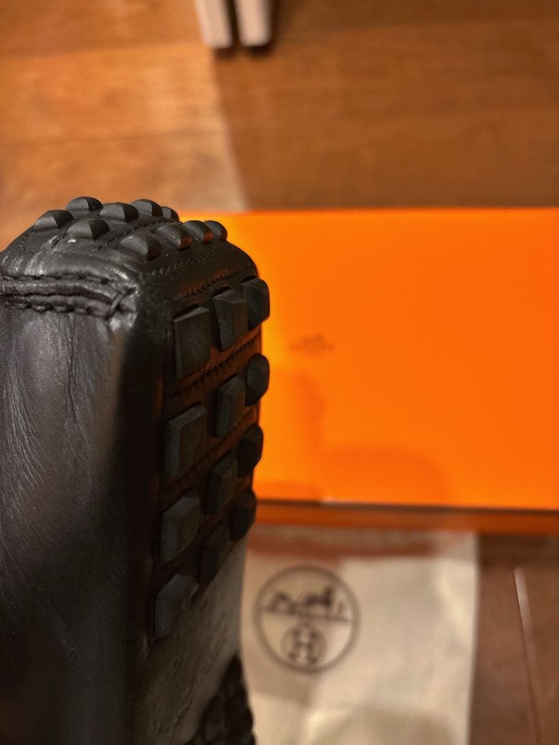 HERMES エルメス　モカシン　黒　43 1/2 27.5センチ程