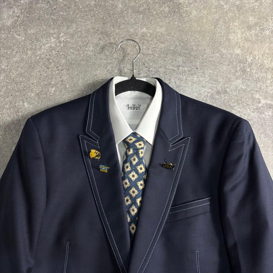 【PaulSmith】セットアップ シングルスーツ ネイビー 裏地フェザー
