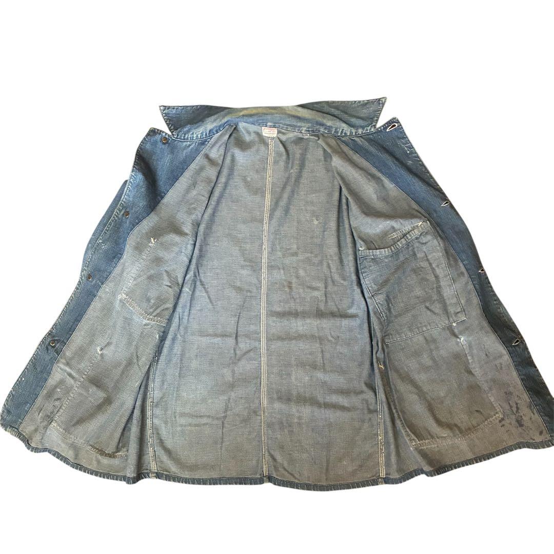 40s Vintage デニムカバーオール 44 大戦 デニムジャケット 古着