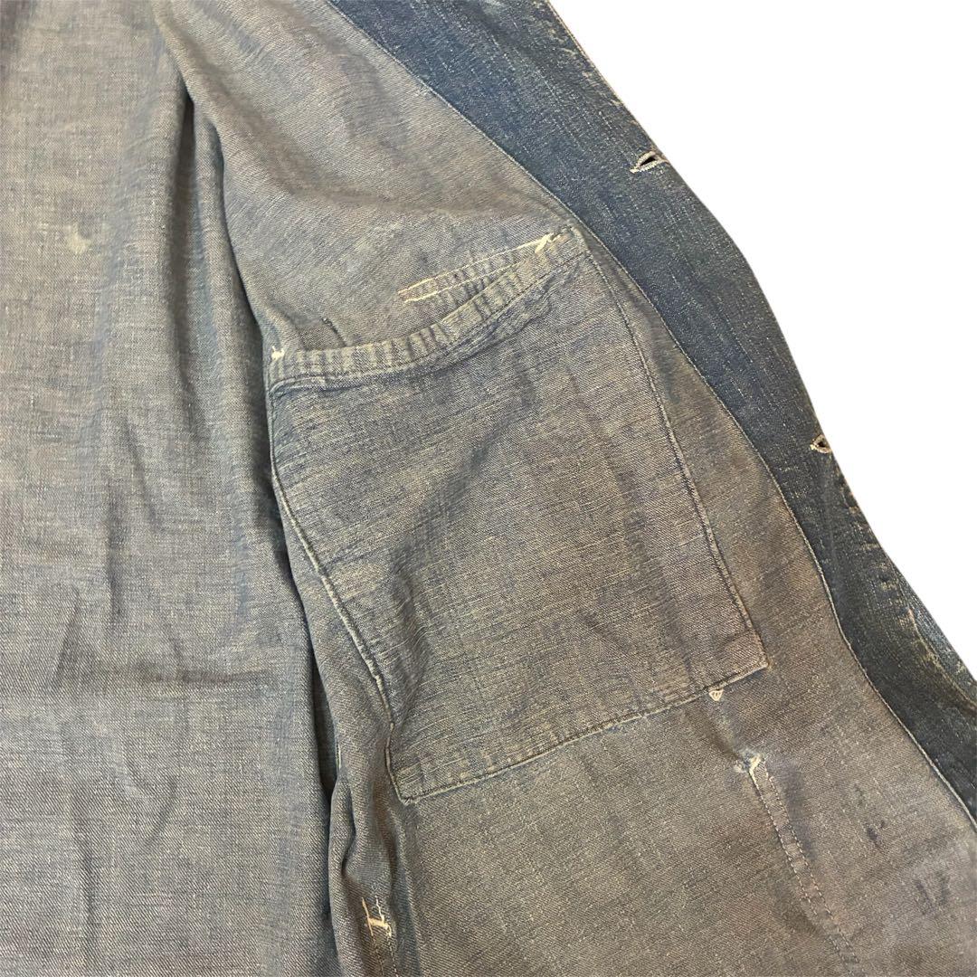 40s Vintage デニムカバーオール 44 大戦 デニムジャケット 古着