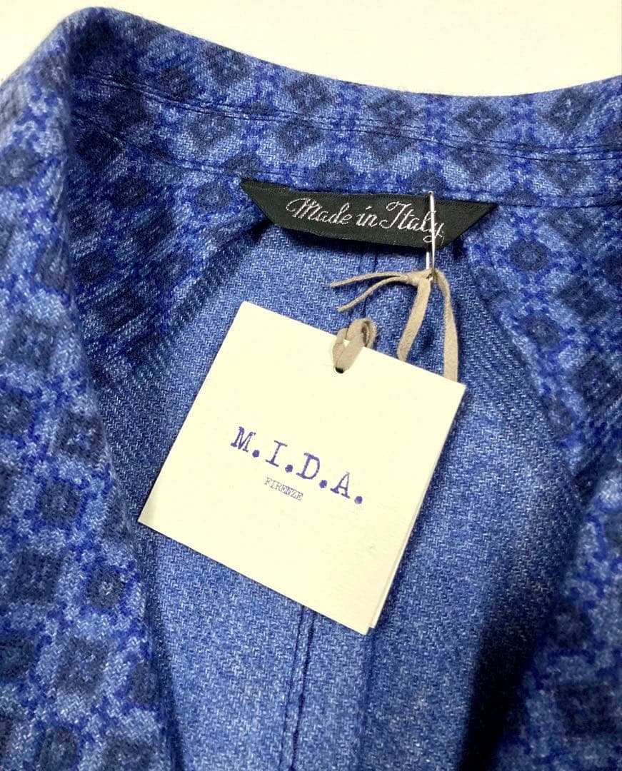 美品「M.I.D.A.」小紋柄ガーメントダイ ウールジャケット イタリア製　48