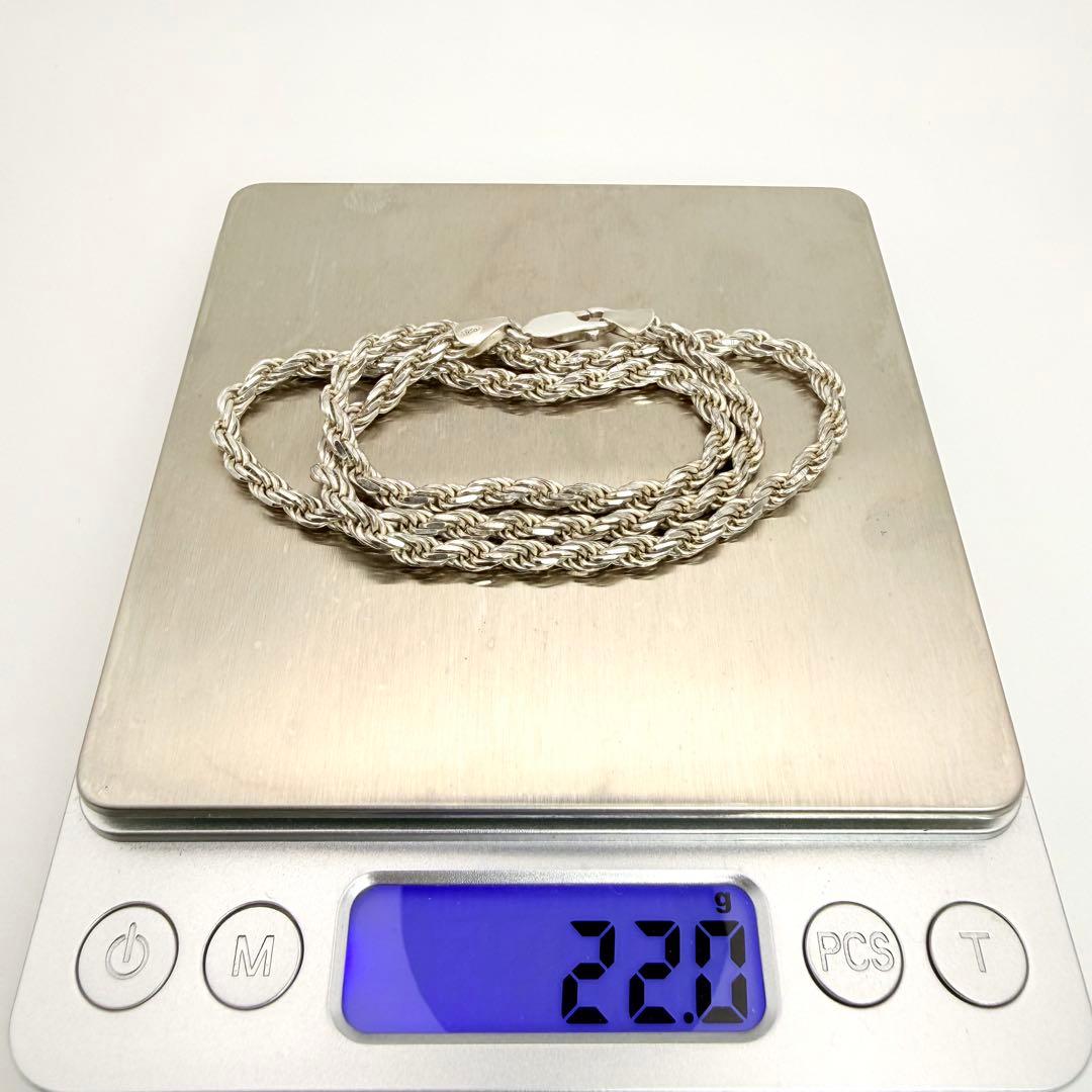 ●【美品】SILVER925 ITALY ロープチェーン 4.0mm幅 46cm