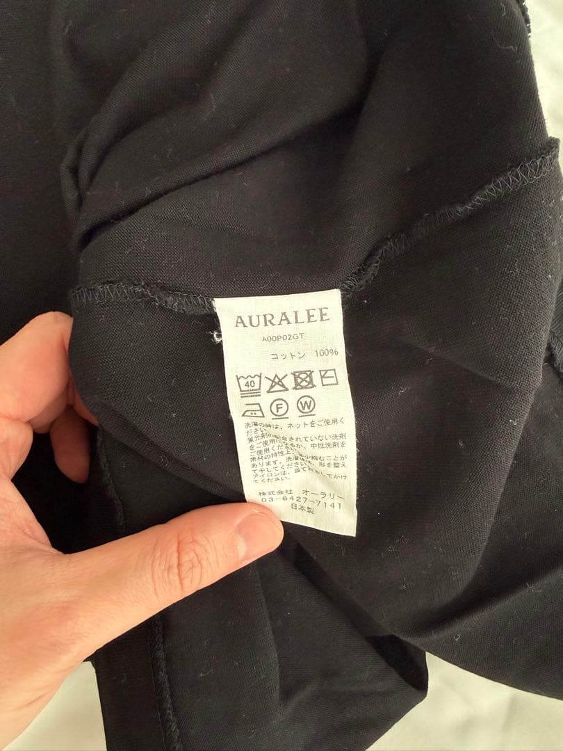 Auralee ラスタープレーティング Tシャツ ブラック サイズ4