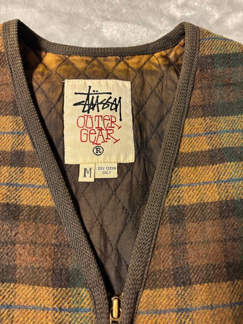 90s OLD STUSSY OUTER GEAR WOOL VEST 白タグ