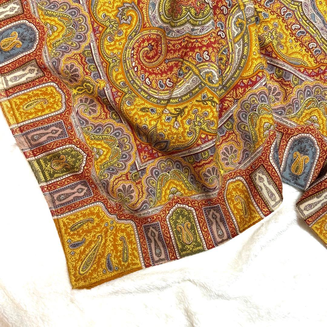 美品 ETRO エトロ 大判 ストール ペイズリー 人気柄 イタリア製