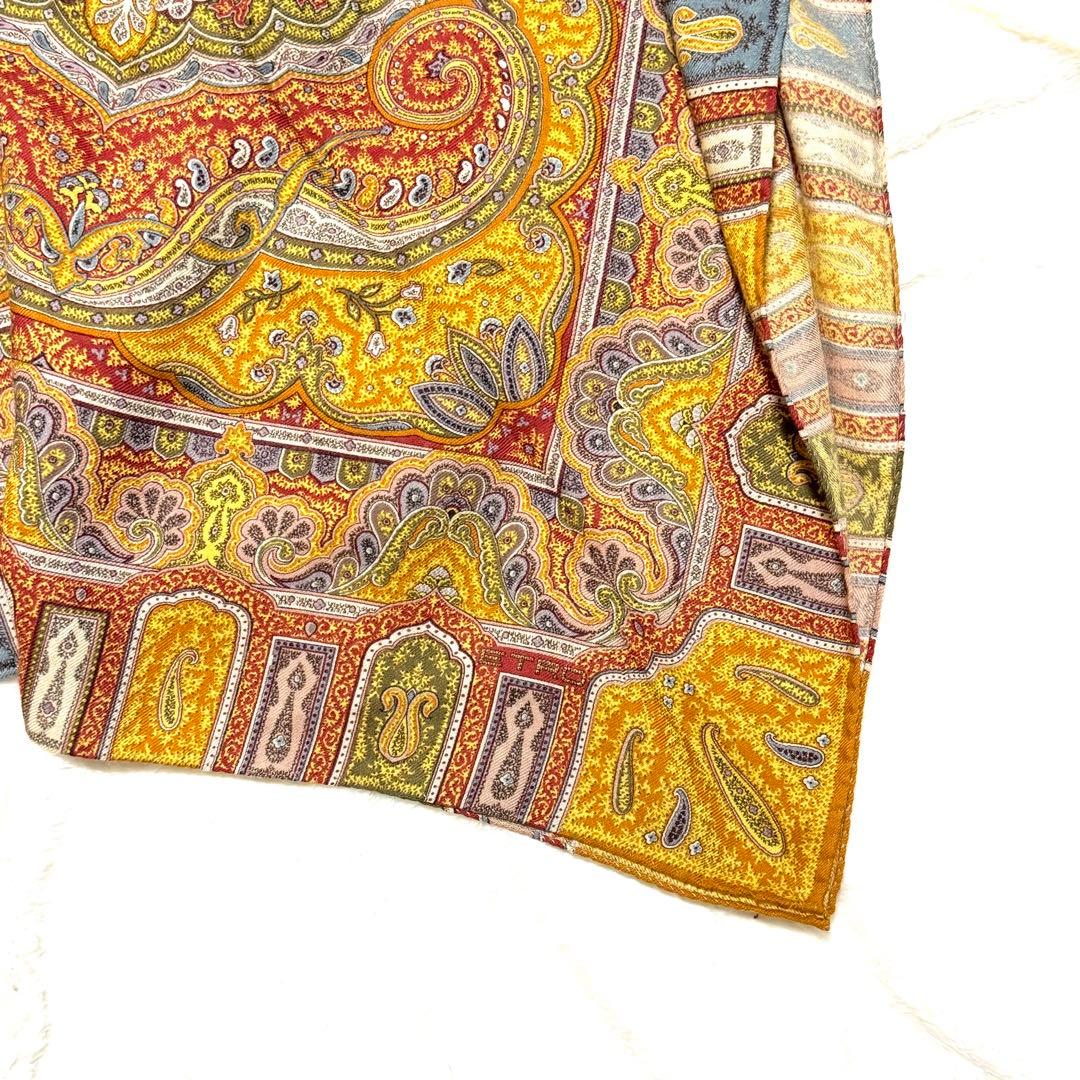 美品 ETRO エトロ 大判 ストール ペイズリー 人気柄 イタリア製