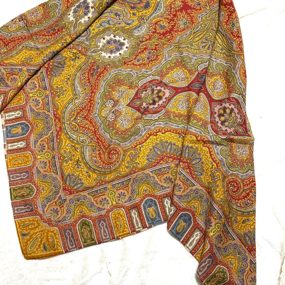 美品 ETRO エトロ 大判 ストール ペイズリー 人気柄 イタリア製