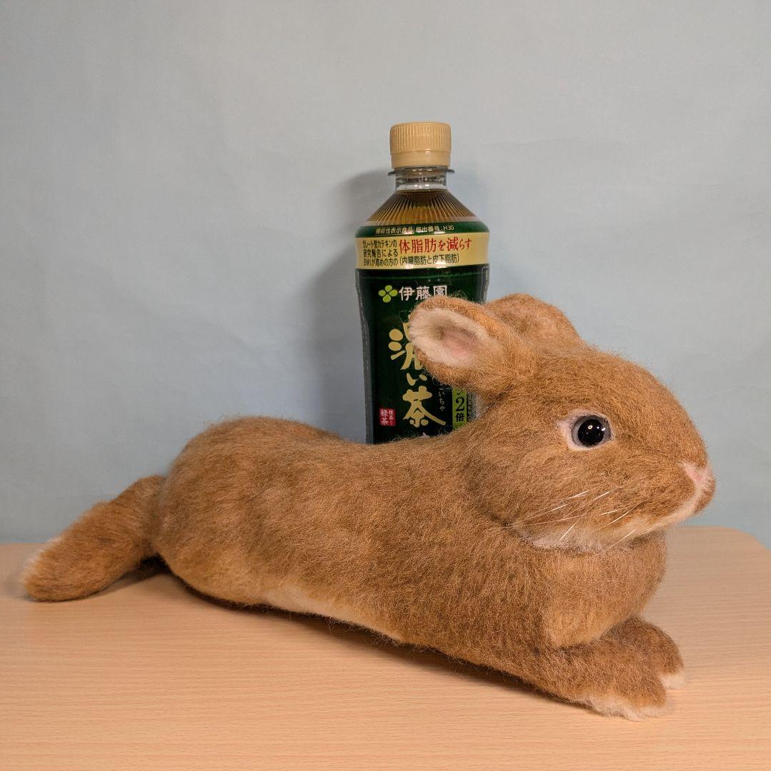 羊毛フェルト　うさぎ　まったりオレンジドワーフ　のあ