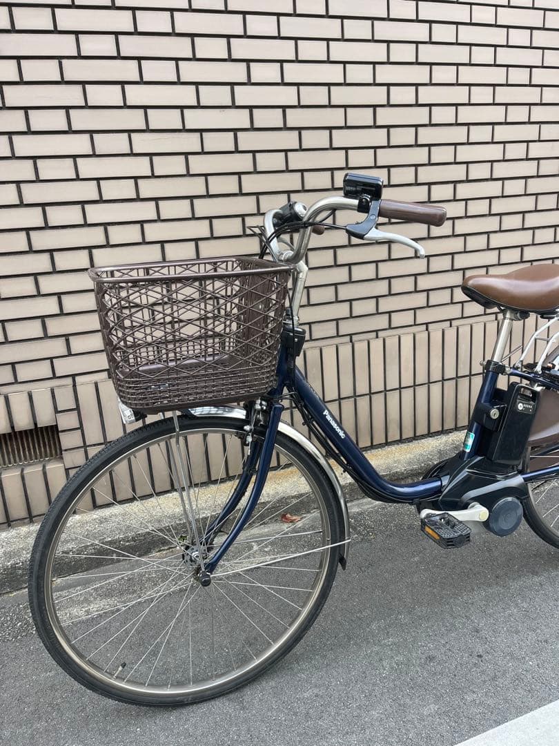 【本体のみ】電動アシスト自転車 ネイビー 前カゴ付き16Ah