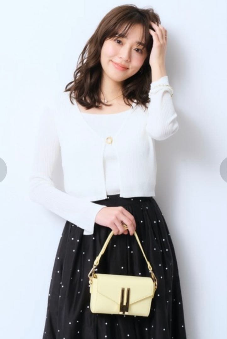 【新品未使用品】JUSGLITTY 切替ドットシアースカートとニット2点