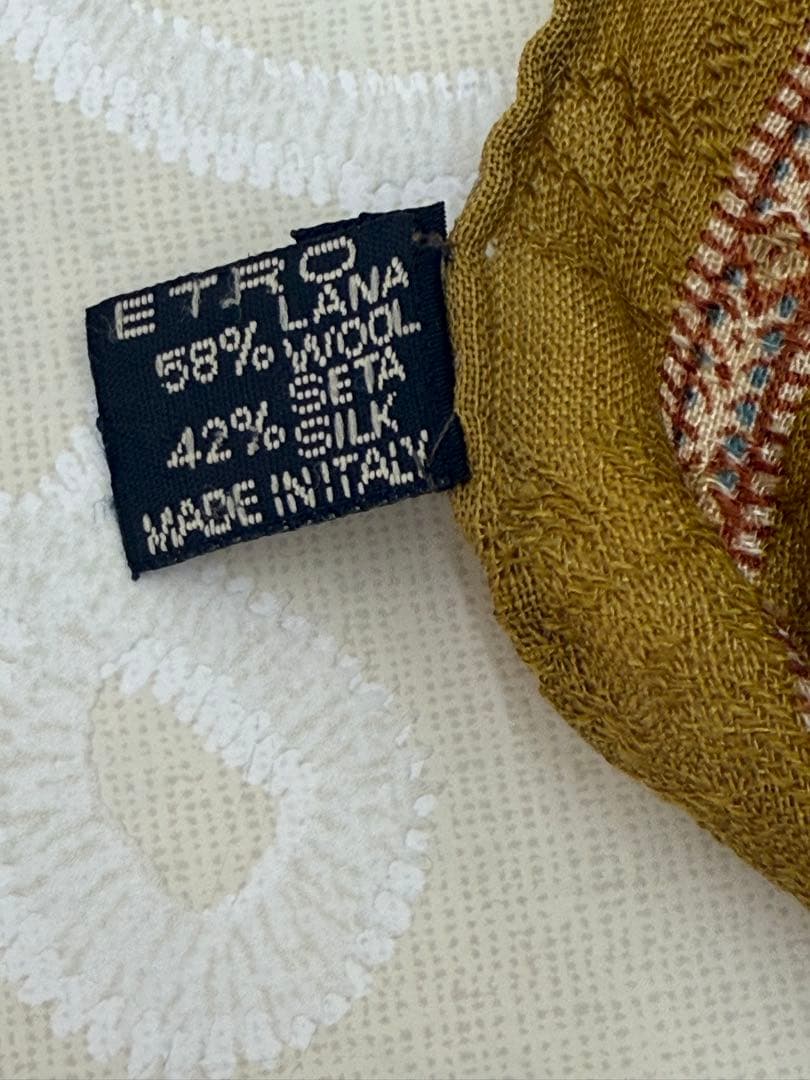 ETRO 【お値下げしました】ペイズリー柄オリーブグリーンストール