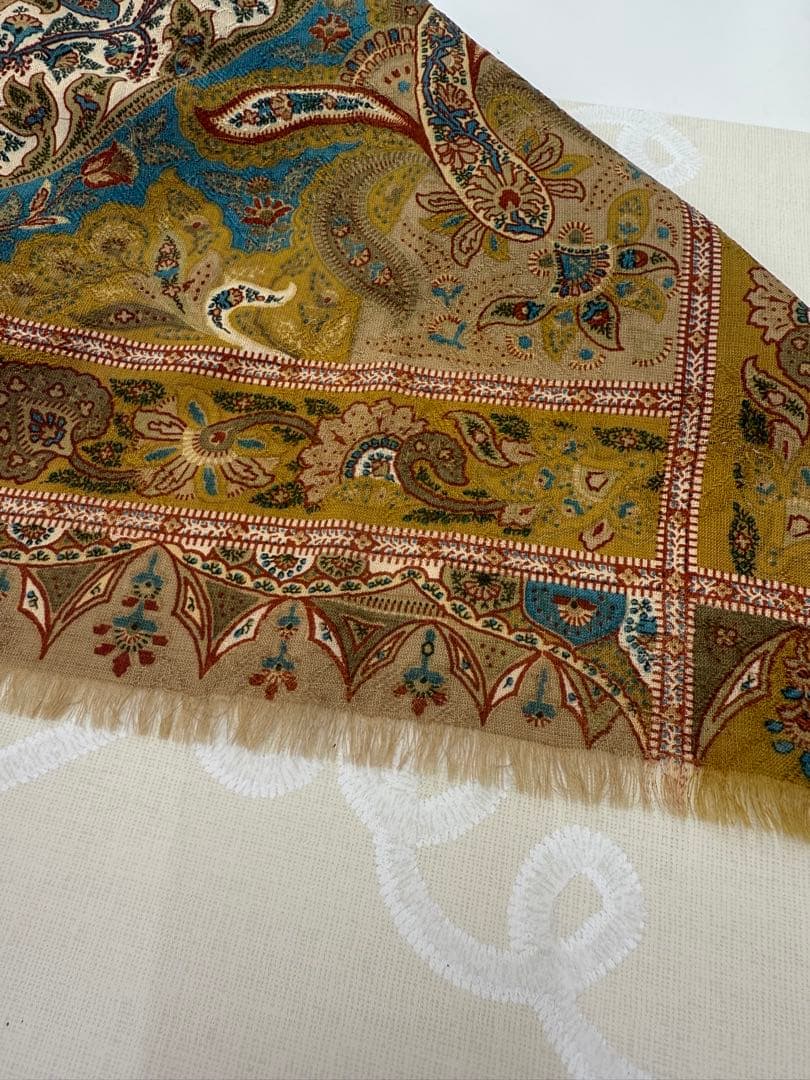 ETRO 【お値下げしました】ペイズリー柄オリーブグリーンストール