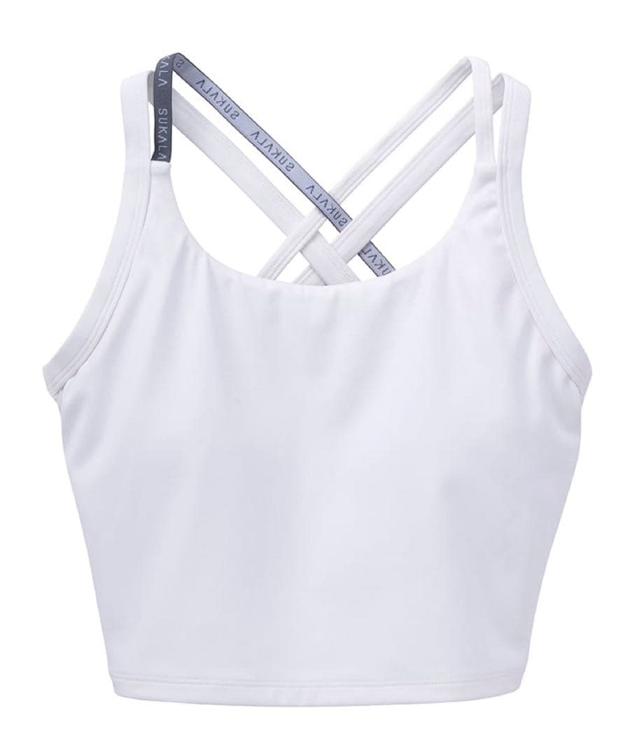 【SUKALA】ベーシッククロスロゴブラトップ　ホワイト　Lサイズ【完売品】