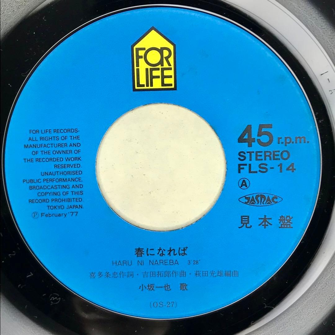見本盤　小坂一也　春になれば　販売用ジャケット付き
