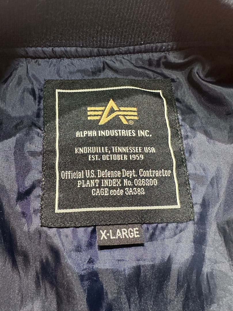 ALPHA INDUSTRIES MA-1 XL ネイビー 春秋用