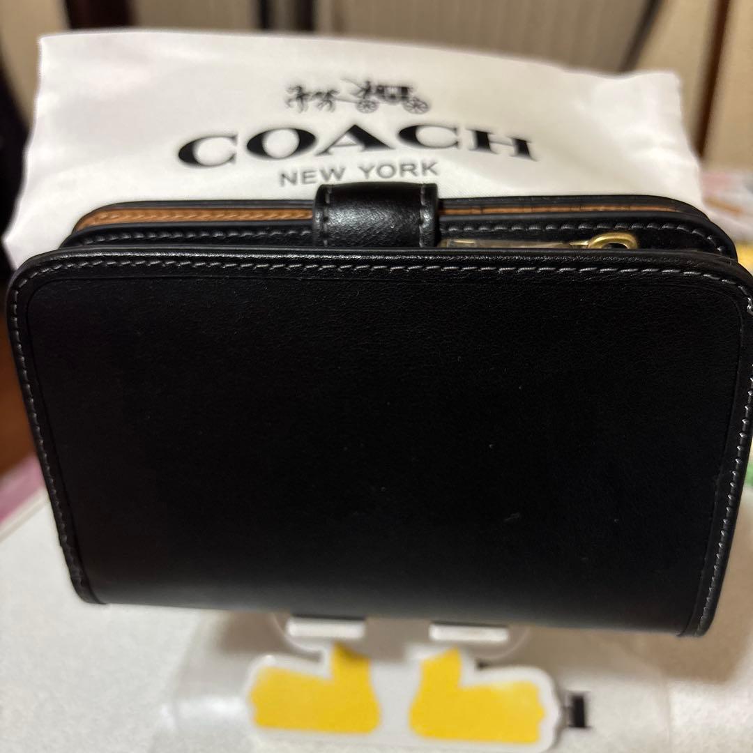 COACH ブラック 二つ折り財布ダビーミディアムウォレット
