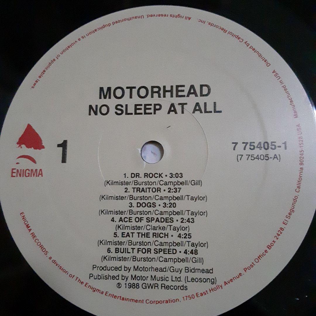 LPレコード MOTORHEAD NO SLEEP AT ALL