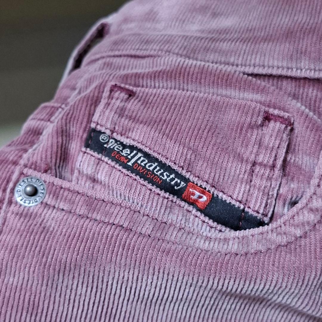 【新品タグ付き】DIESEL コーデュロイワイドレッグパンツ ピンク 23