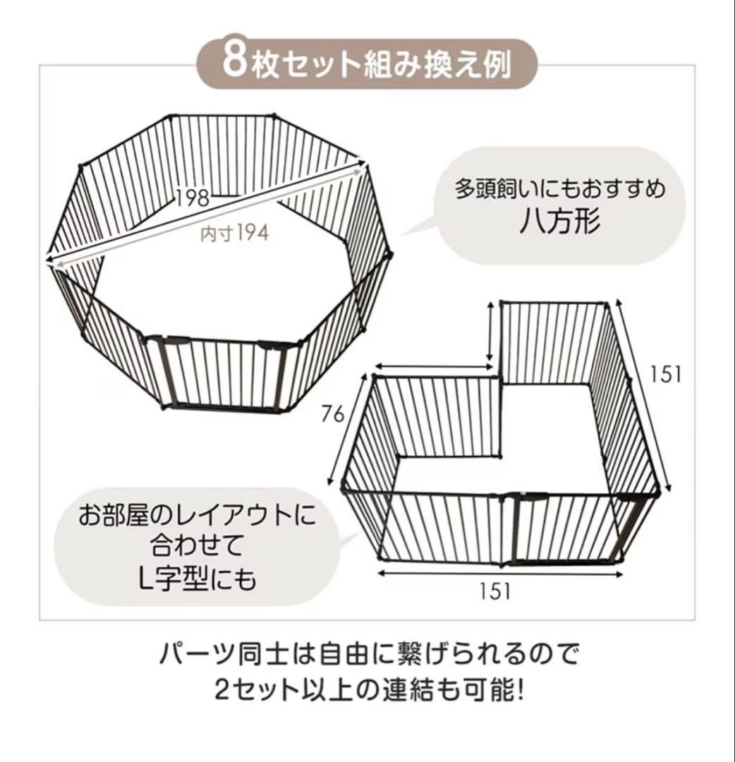 ペットサークル 151x151cm ホワイト 【新品❗️】 【未使用品❗️】