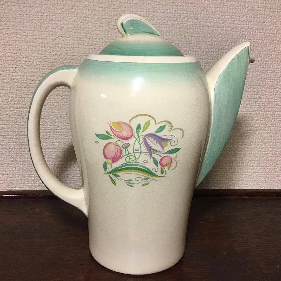 スージークーパー◆傷あり3点 グリーン◆ドレスデンスプレイ ポット 小皿 ボウル