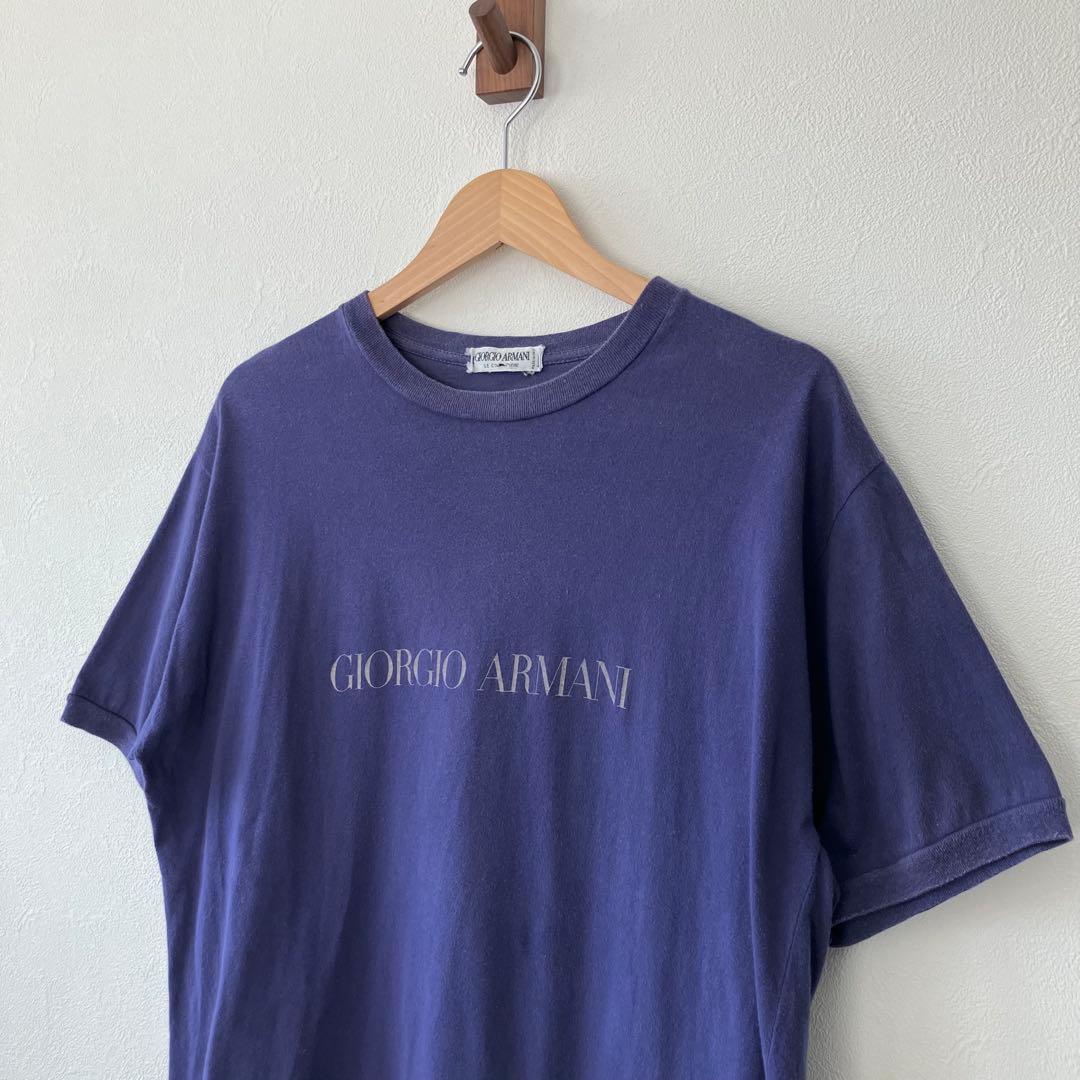 80s 90s vintage 伊製 GIORGIO ARMANI ロゴ T