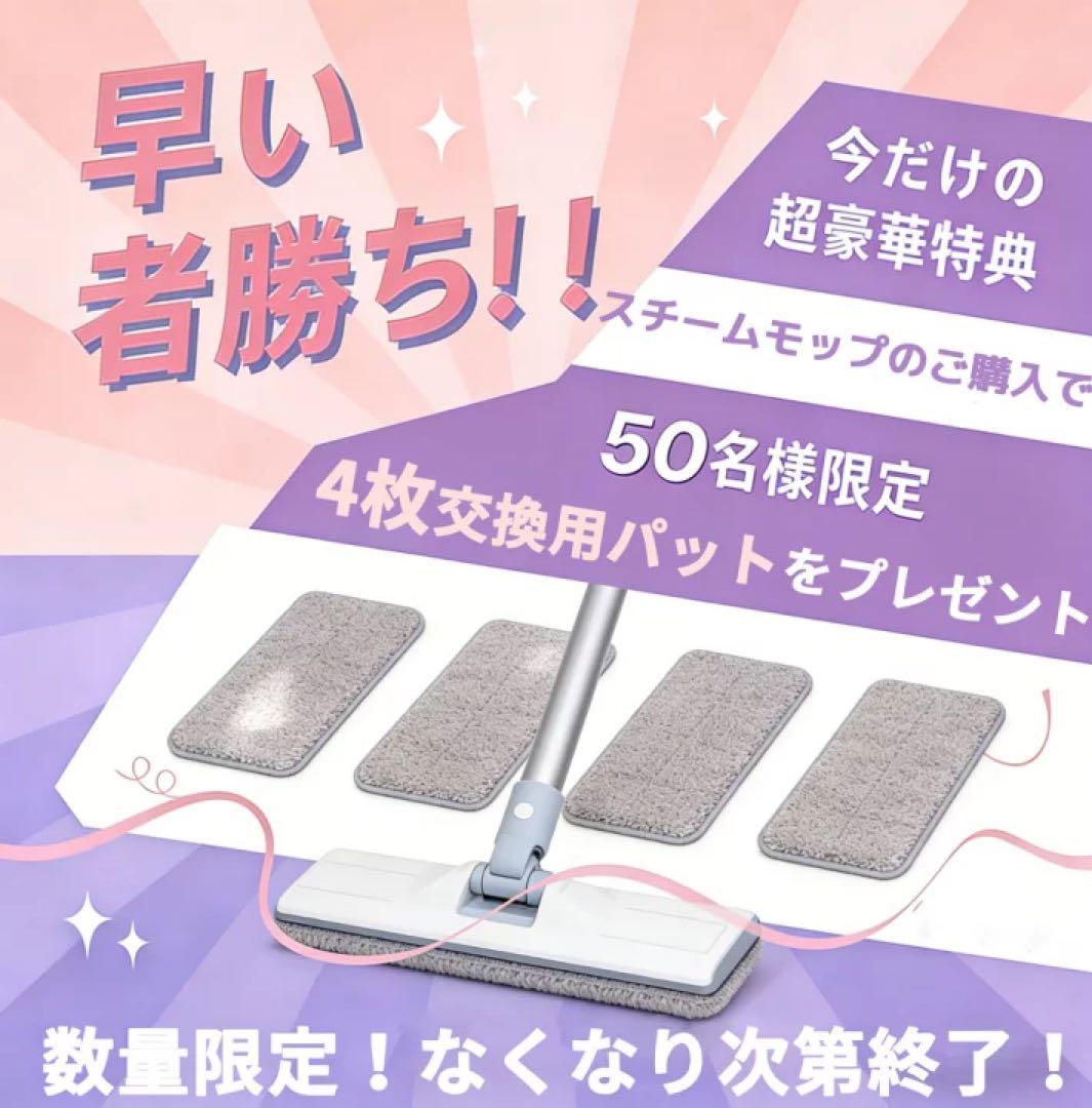 スチームクリーナー スチームモップ 電動モップ 水拭きモップ