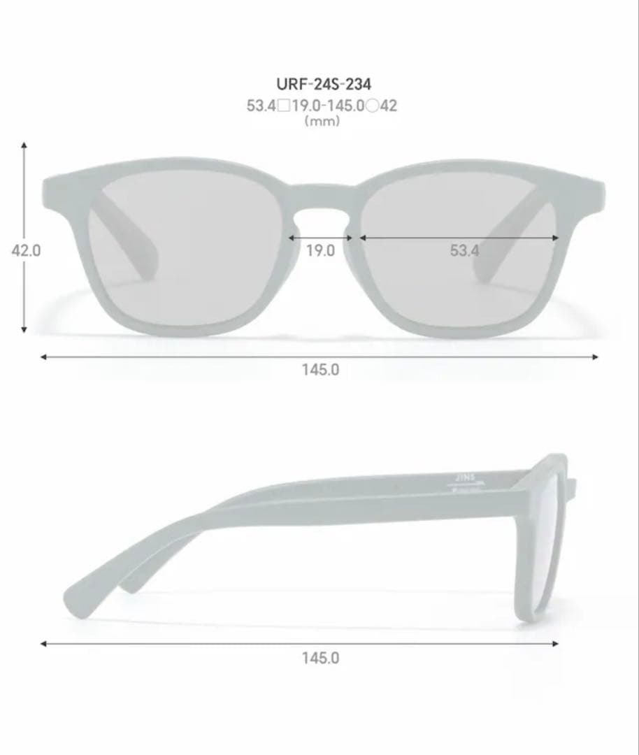 JINS  Peak Rubber SUNGLASSES ウェリントン