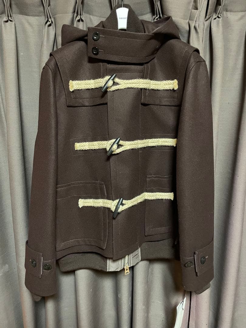 sacai 25AW メルトンダッフルショートコート　サイズ3