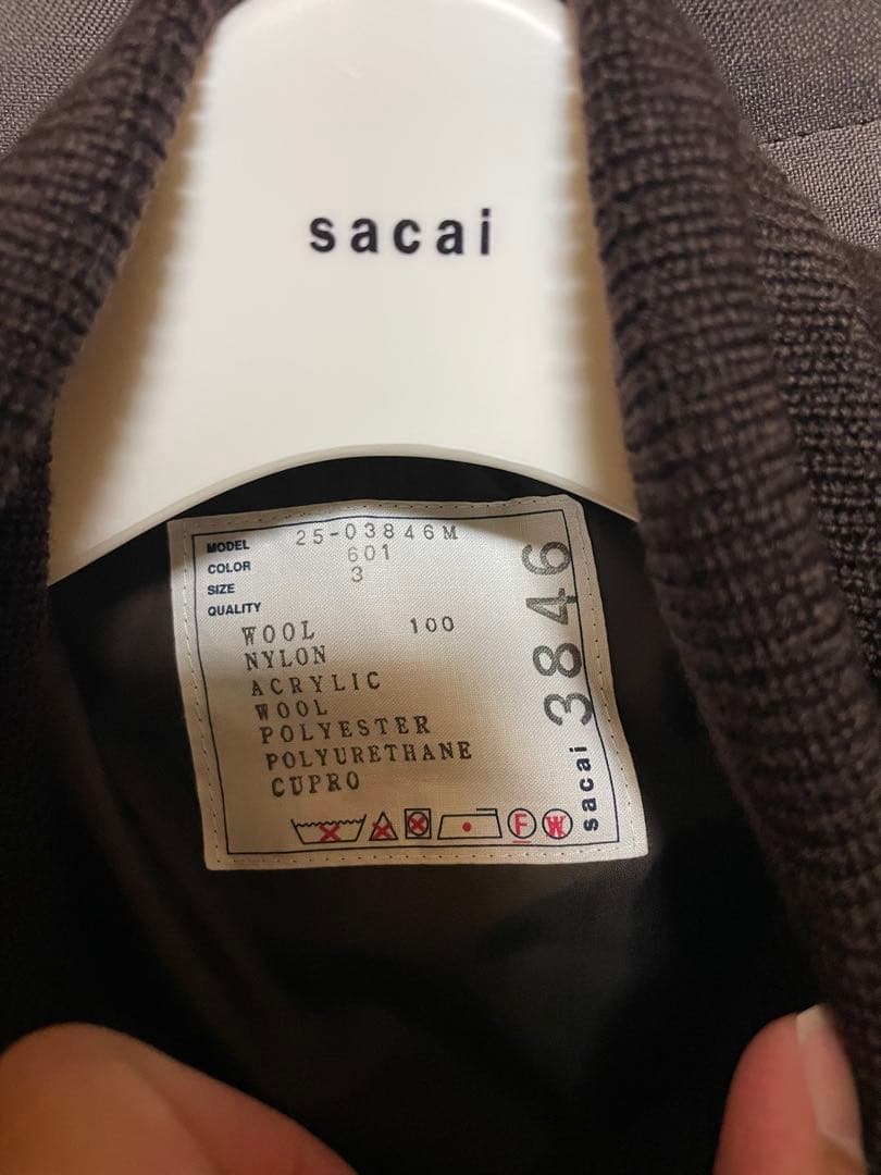 sacai 25AW メルトンダッフルショートコート　サイズ3