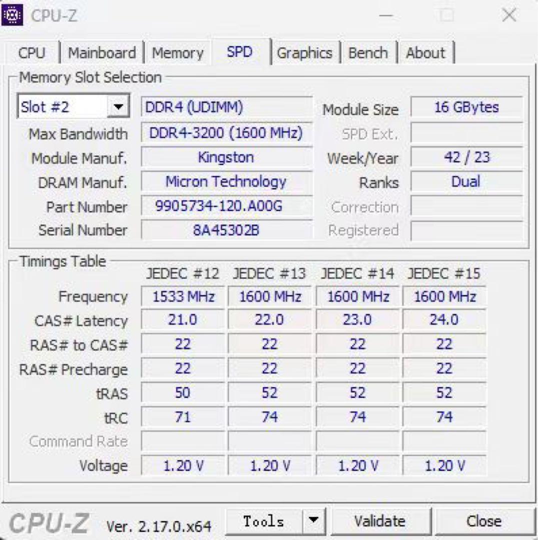 キングストン メモリー DDR4 32G*2セット64G 3200hz
