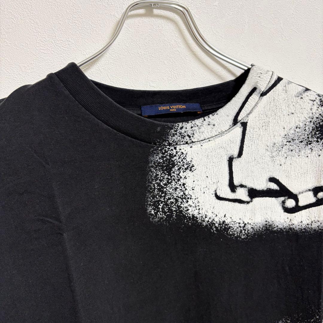 【s】Louis Vuitton スプレー チェーンプリント Tシャツ