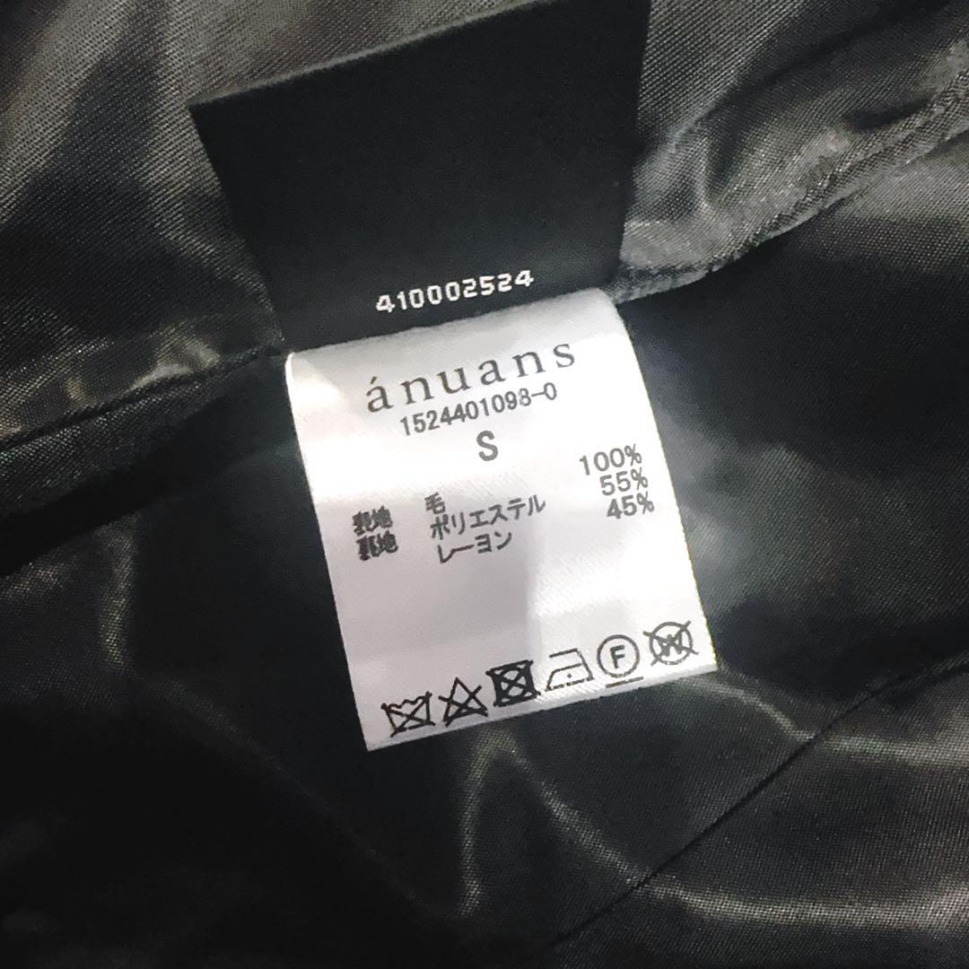 anuans ウールギャバジンダブルテーラードジャケット S ブラック