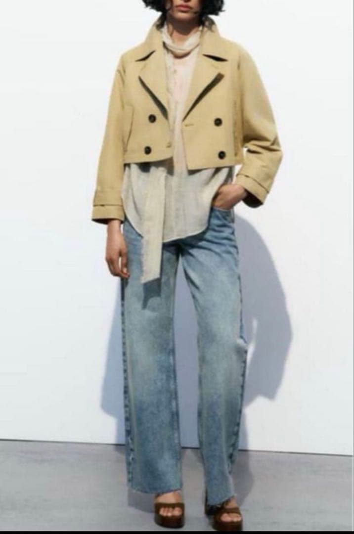 【ZARA】ショートトレンチコート トレンチコート ショート丈 Lサイズ