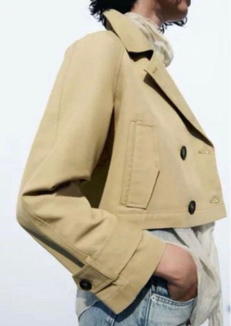 【ZARA】ショートトレンチコート トレンチコート ショート丈 Lサイズ