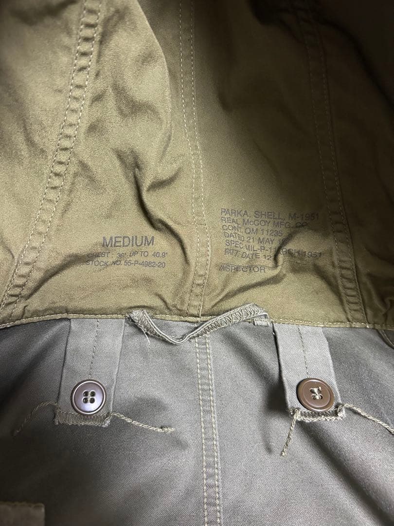 THE REAL McCOY’S/PARKA-SHELL M-1951 Mサイズ