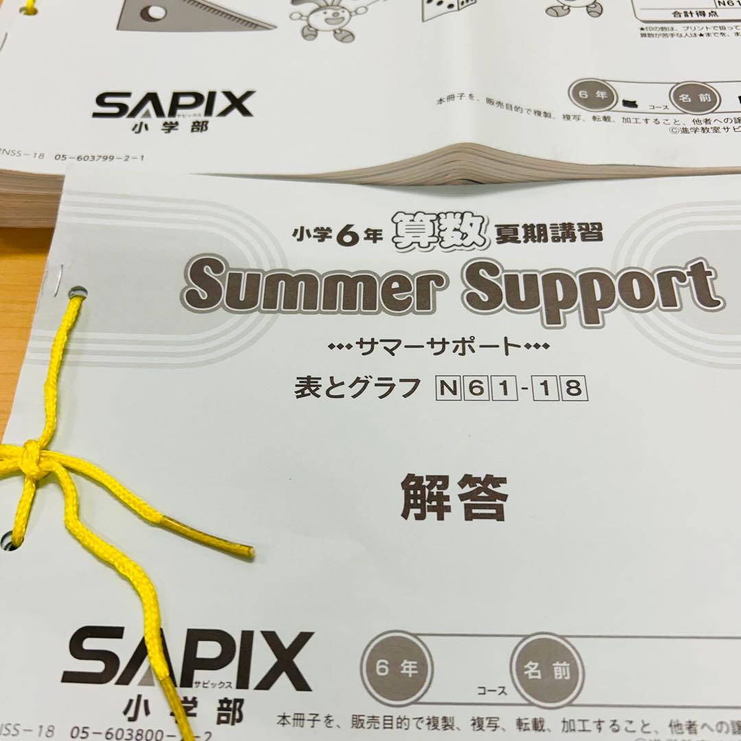 ㉓み　サピックス　SAPIX 6年　算数　夏期講習　サマーサポート