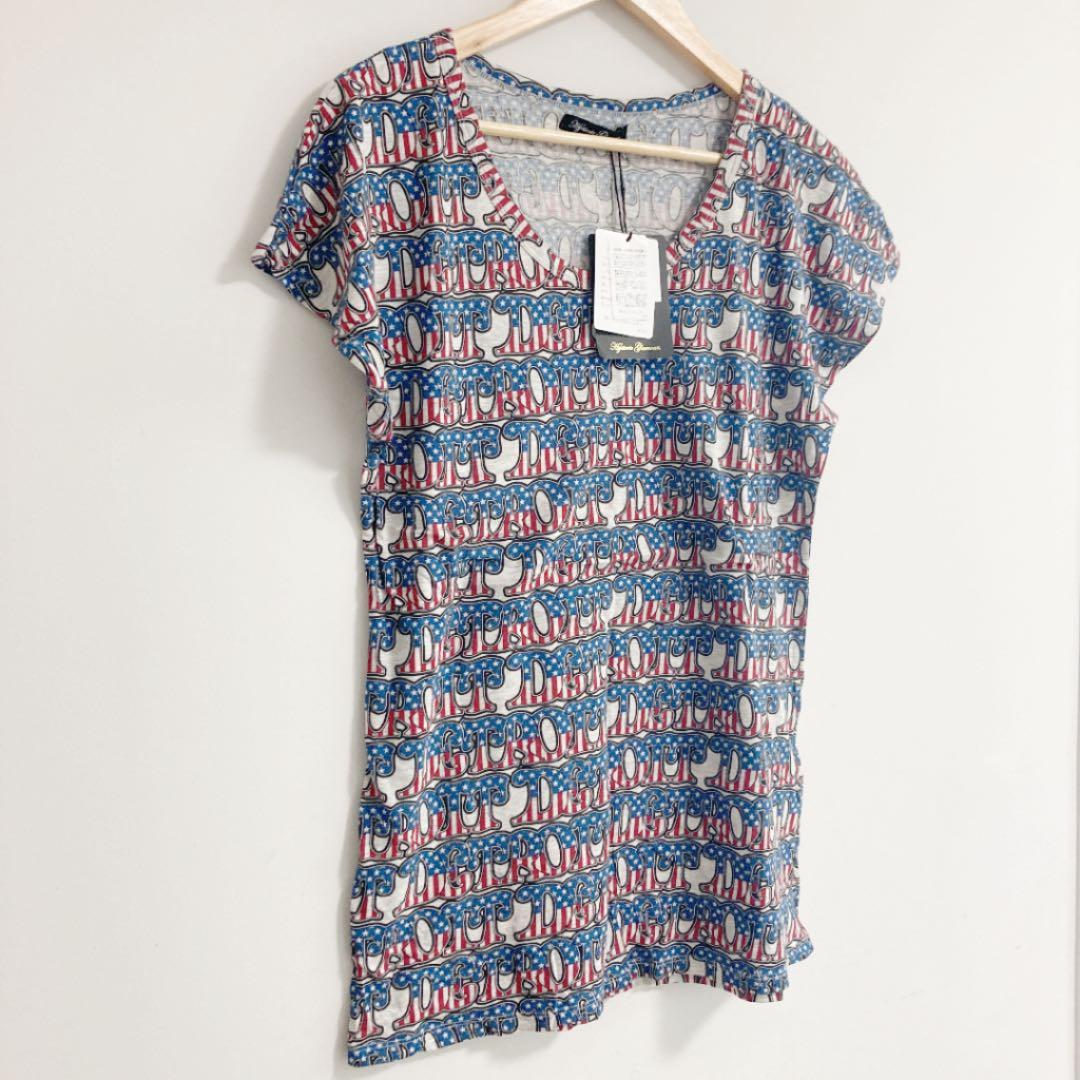 新品タグ付★hystericglamourDETROIT総柄Tシャツ★アメリカン