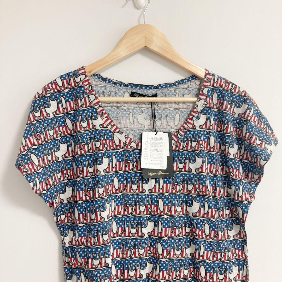 新品タグ付★hystericglamourDETROIT総柄Tシャツ★アメリカン