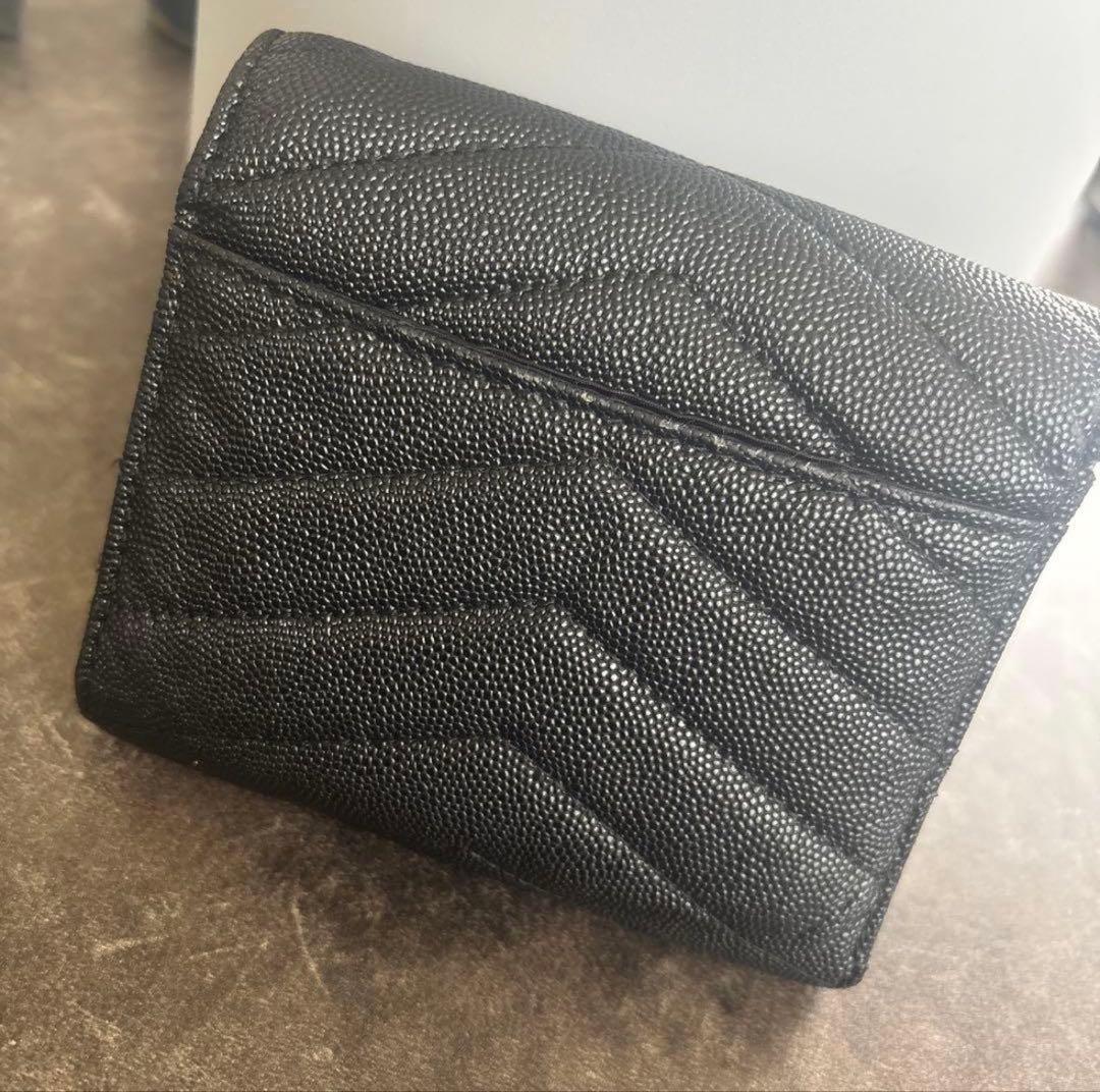 ☆★ YSL ブラック 三つ折り財布