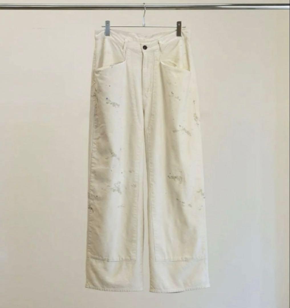 ANCELLM C/R DUCK DOUBLEKNEE PANTS サイズ1 白