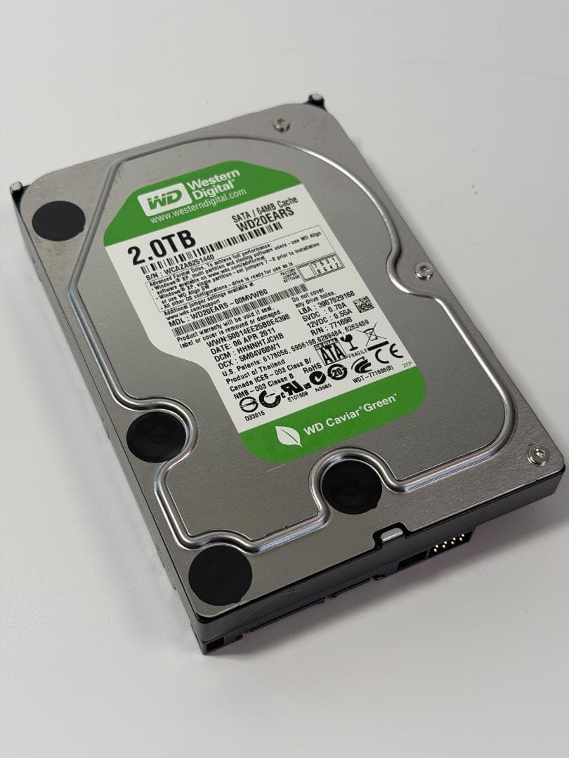 WD WD20EARS 2TB　5本セット