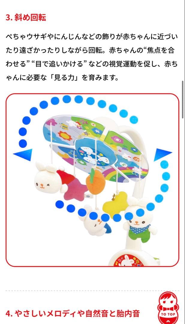 【美品】ぺちゃウサギ 見あげる お空の2WAYメリー