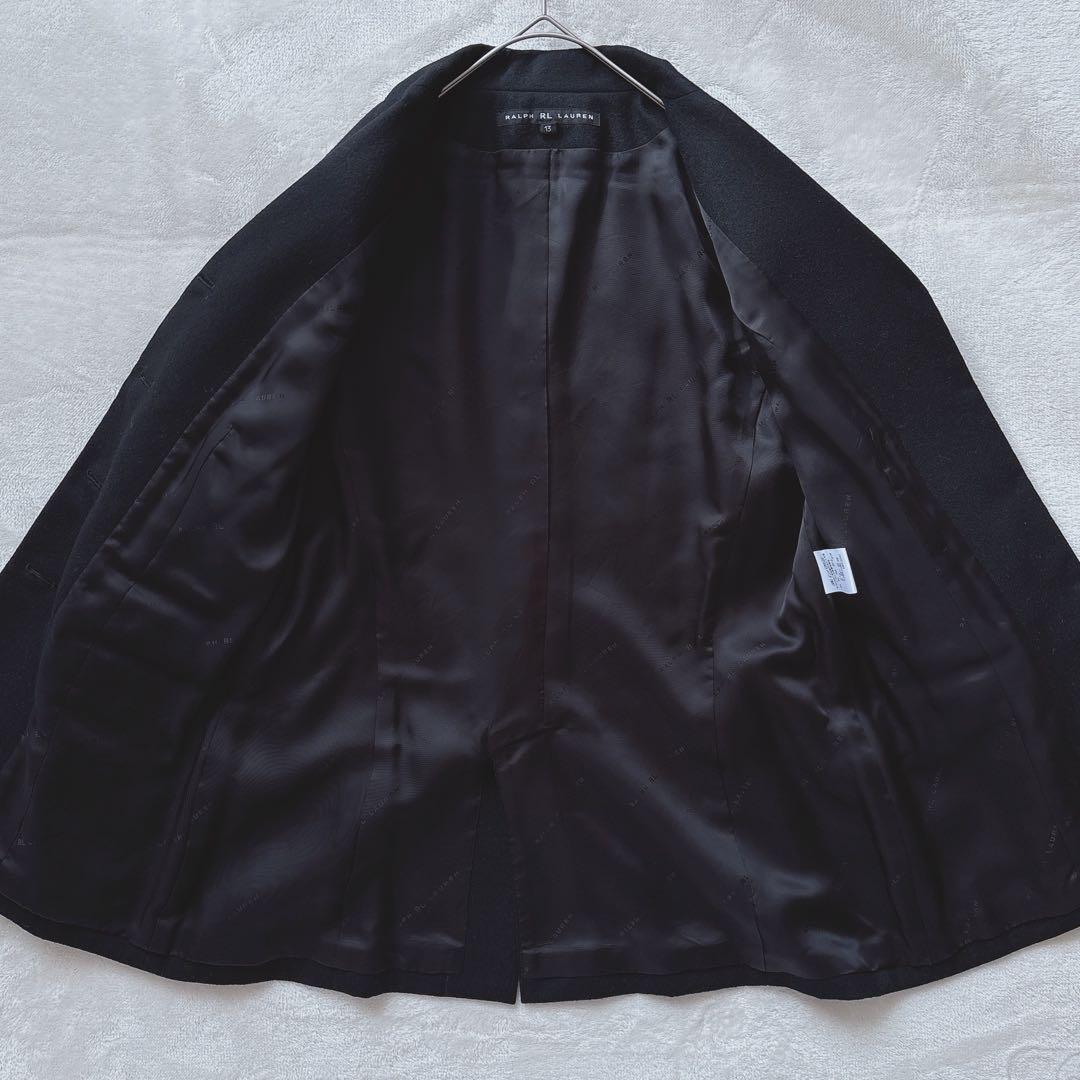 【極美品】日本製 ラルフローレン ウール100% テーラードジャケット 黒 13
