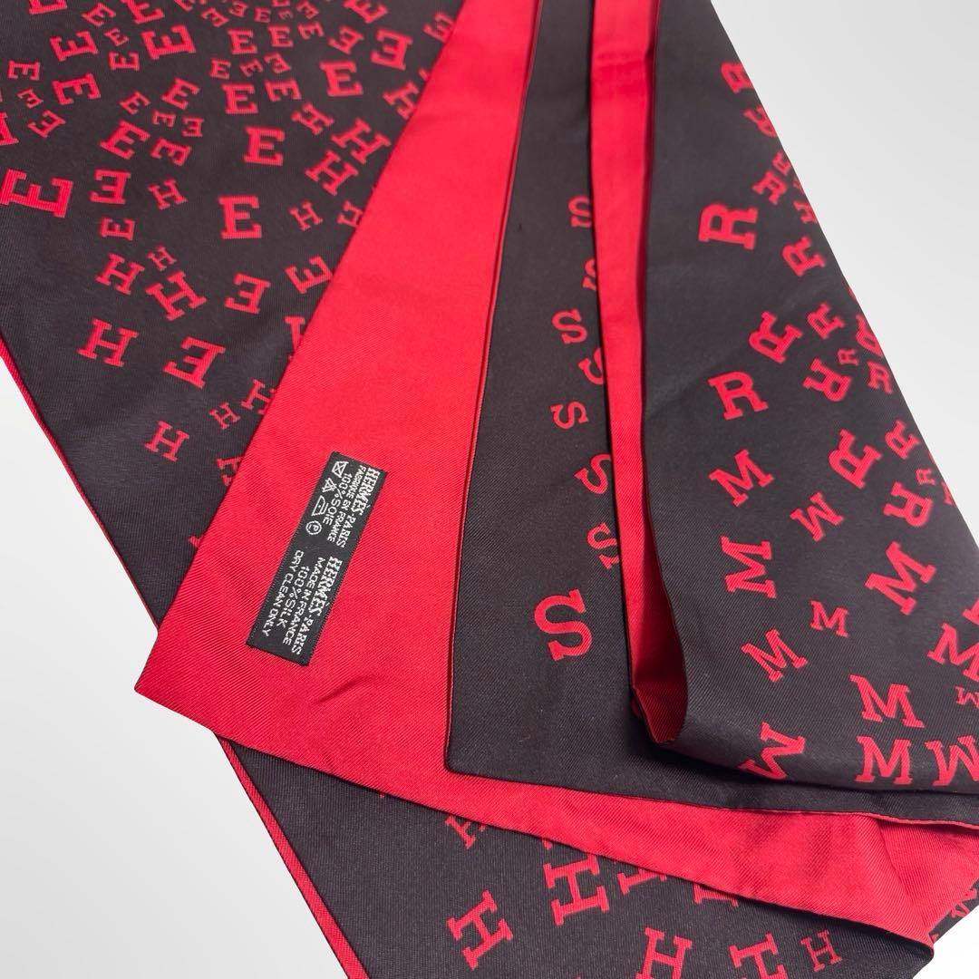 HERMES エルメス シルク ストール スカーフ 黒 メンズ レディース