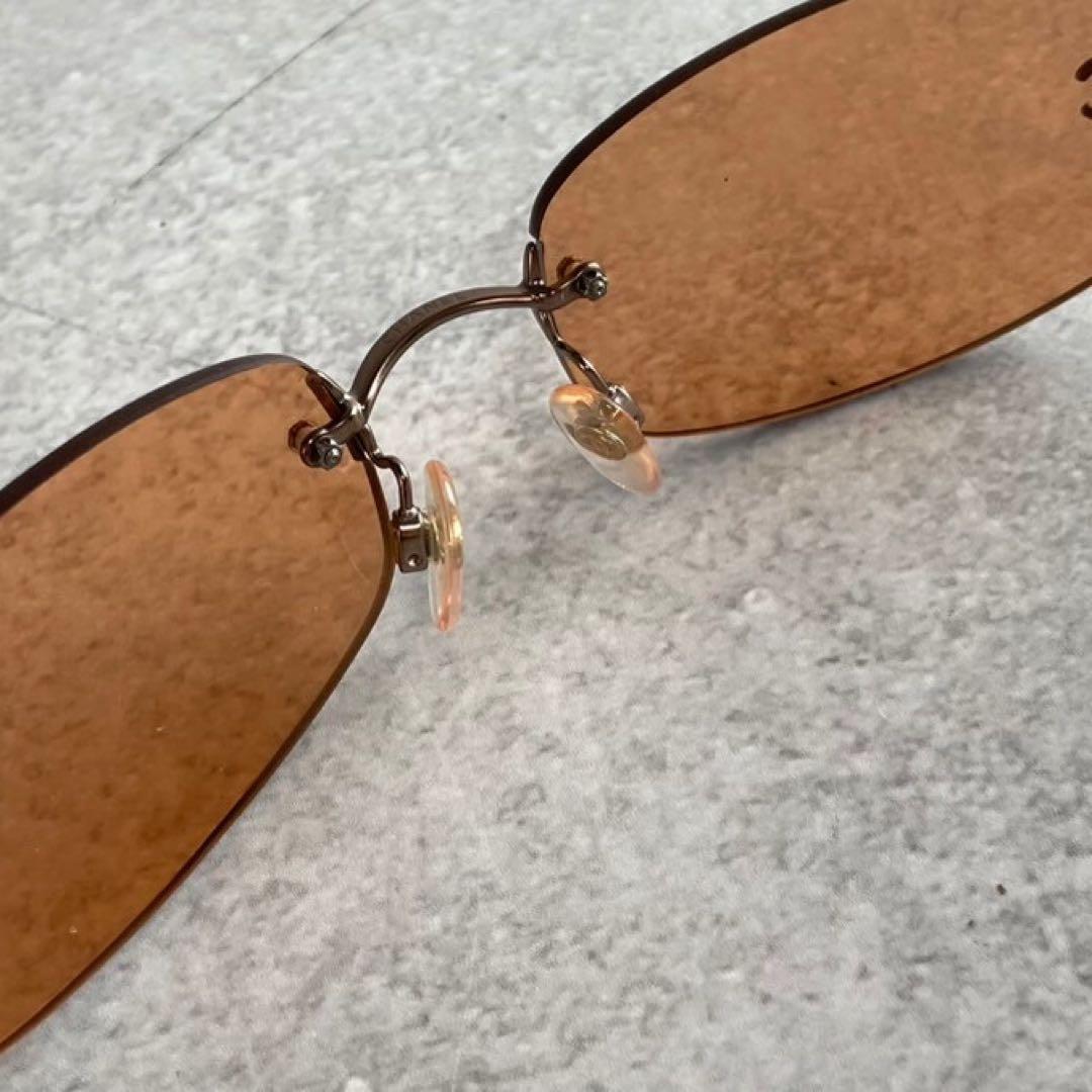 極美品 シャネル ココマーク サングラス 4002cメタル オレンジ リムレス