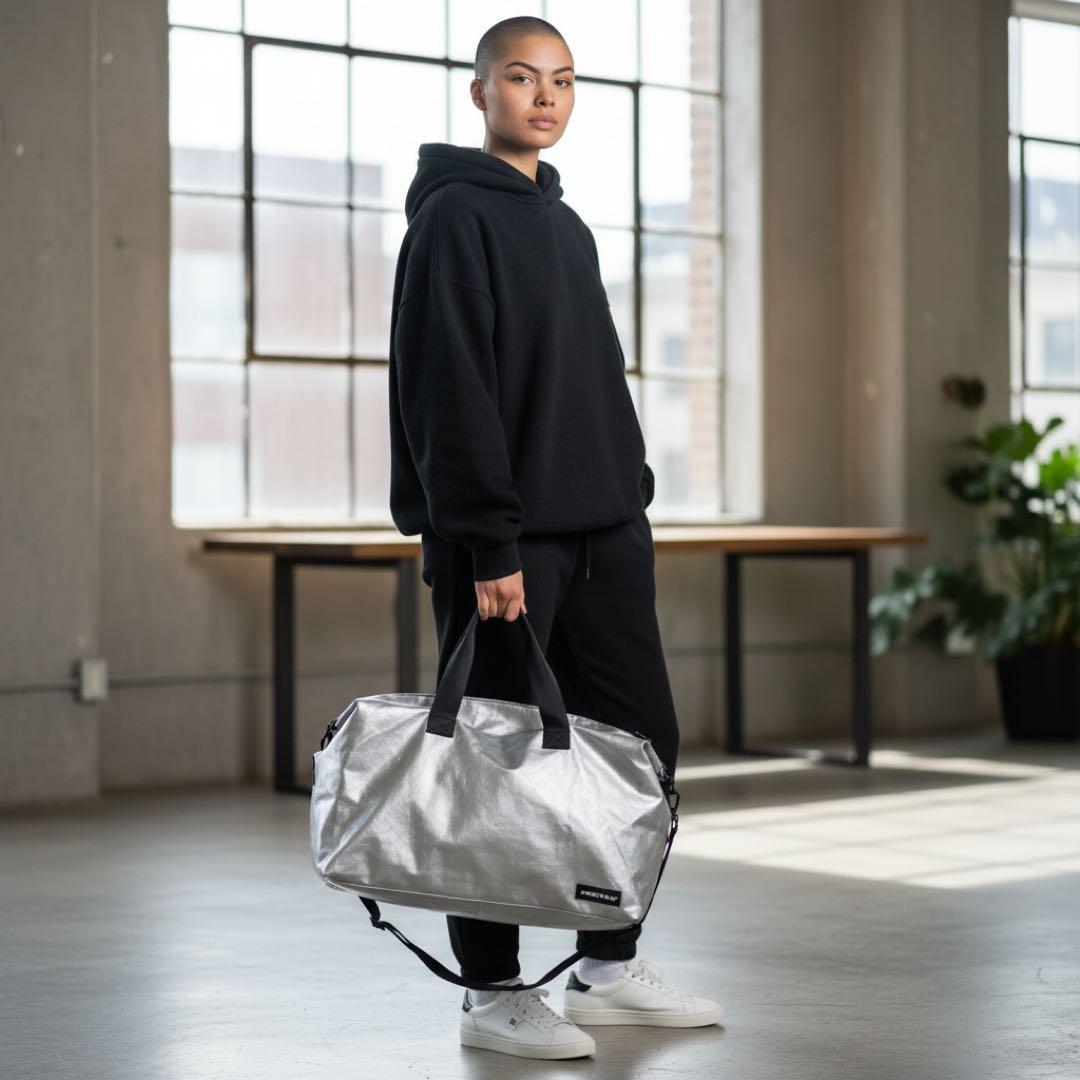 1062 FREITAG ボストンバック 大容量 シルバー チャック△