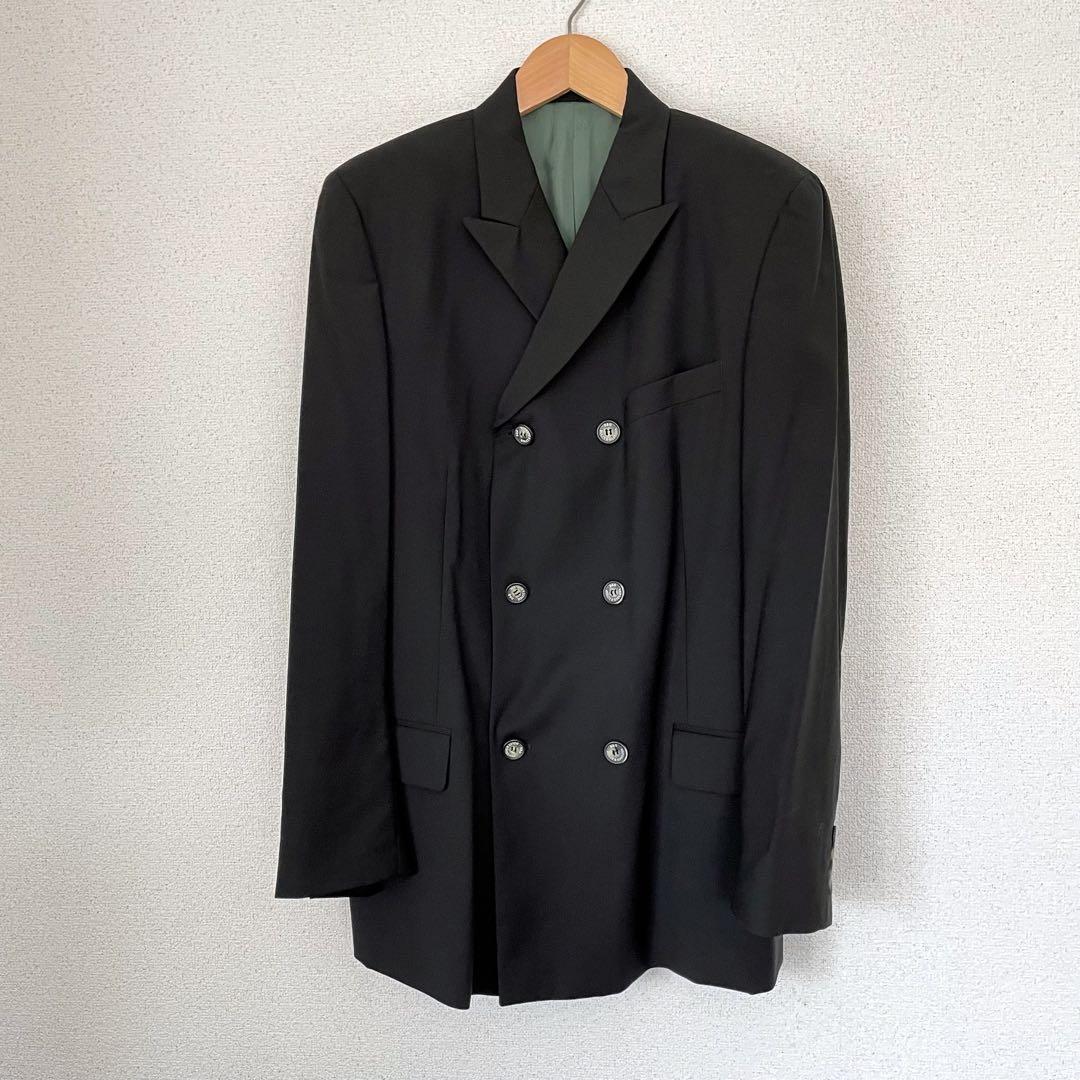 D&G DOLCE&GABBANA ブラックダブルブレストテーラドジャケット