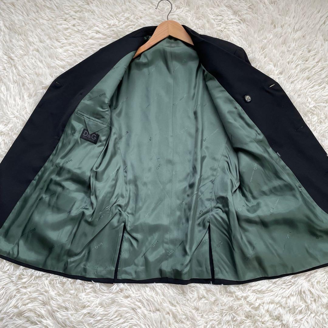 D&G DOLCE&GABBANA ブラックダブルブレストテーラドジャケット