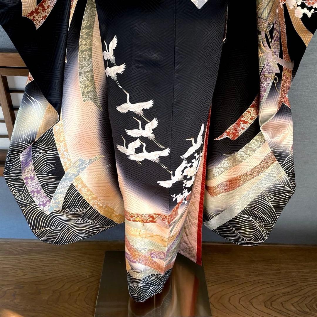 振袖フルセット　桂由美ブランド　手描き友禅　金彩　成人式振袖　振袖