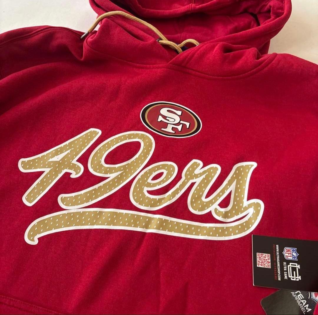 B73新品アメフトNFLフード付きパーカー(M)サンフランシスコ49ers